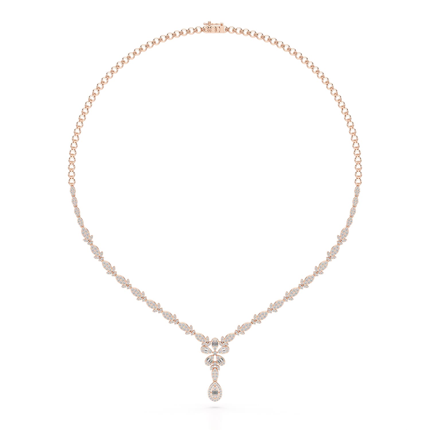 2.65 CT baguette-cut diamond necklace