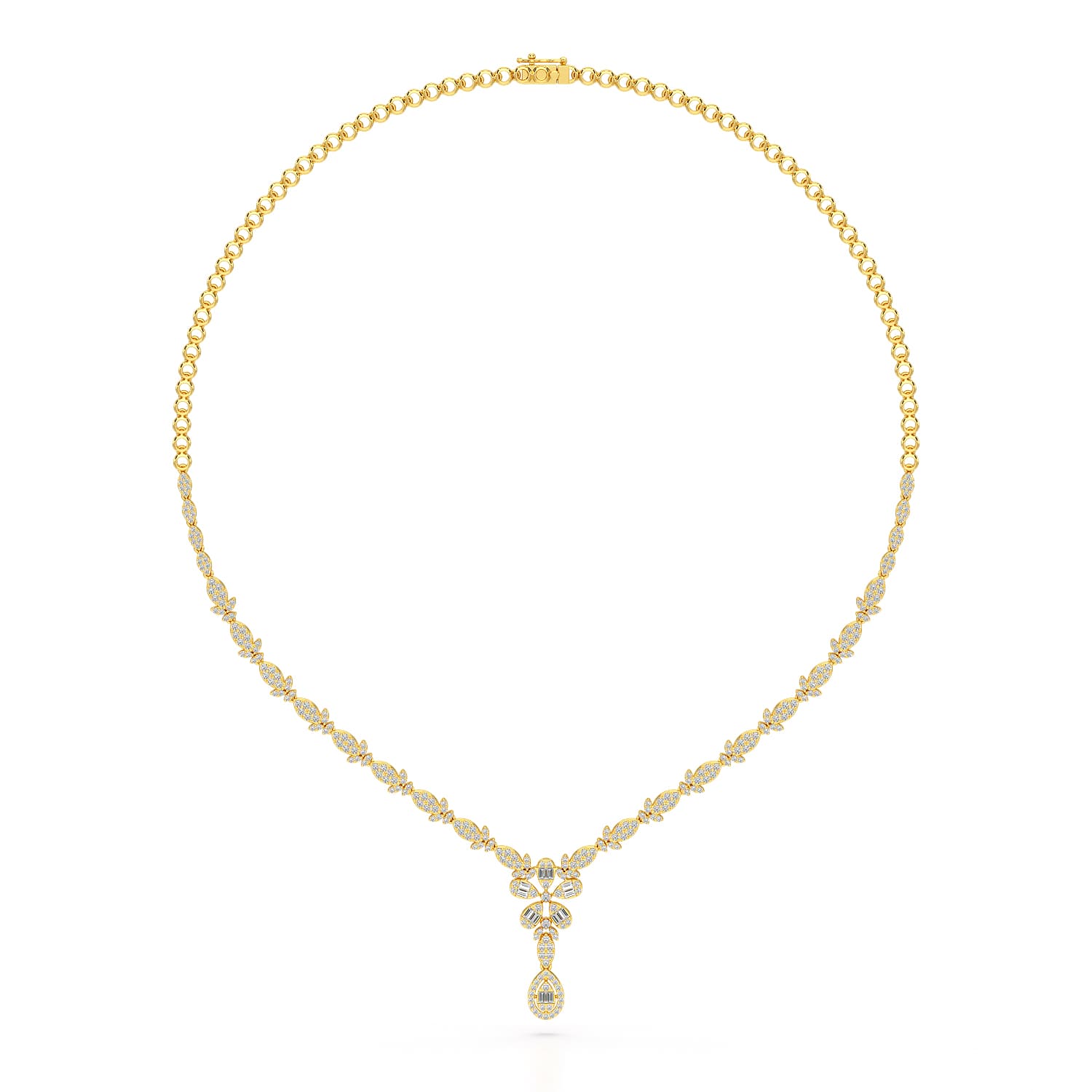 2.65 CT baguette-cut diamond necklace