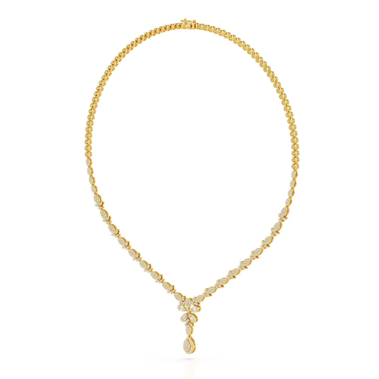 2.65 CT baguette-cut diamond necklace